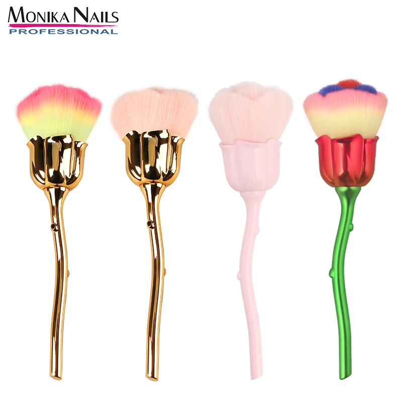 MakeUp Brushes Cosmetics Tool Nail Art Brush Soft Clean Dust Rose Flower Shape Foundation Powder Glitter Beauty Manicure Care