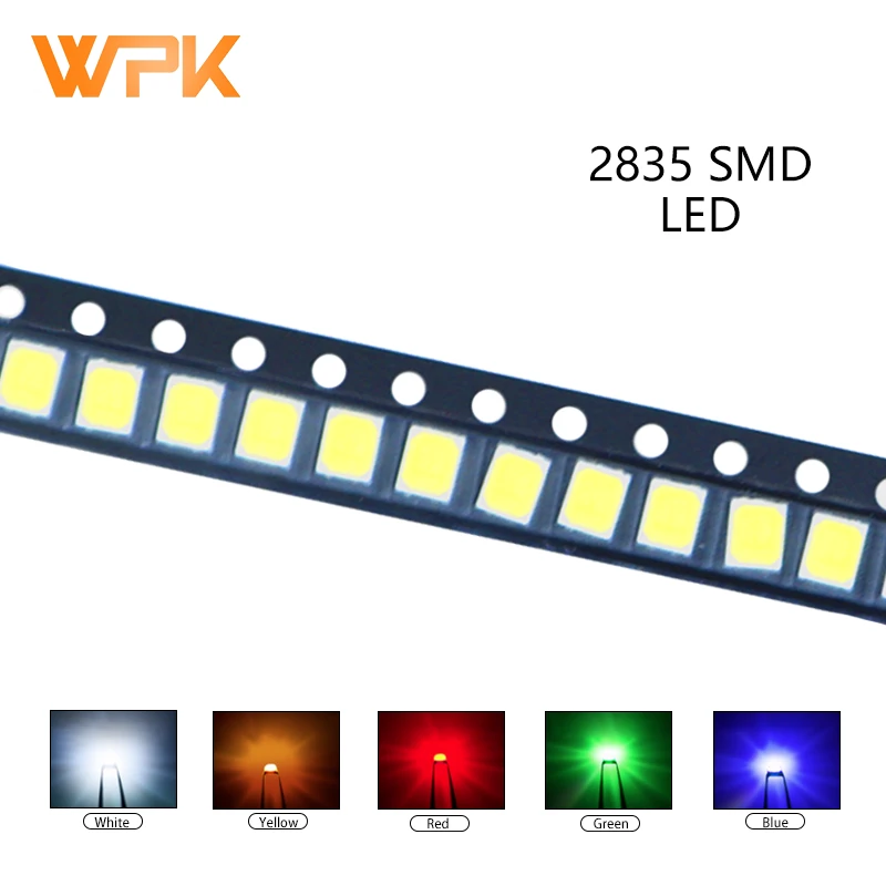 100pcs 2835 SMD LED Red Yellow Green White Blue Orange UV Light Emitting Diode PCB DIY Assorted Kit