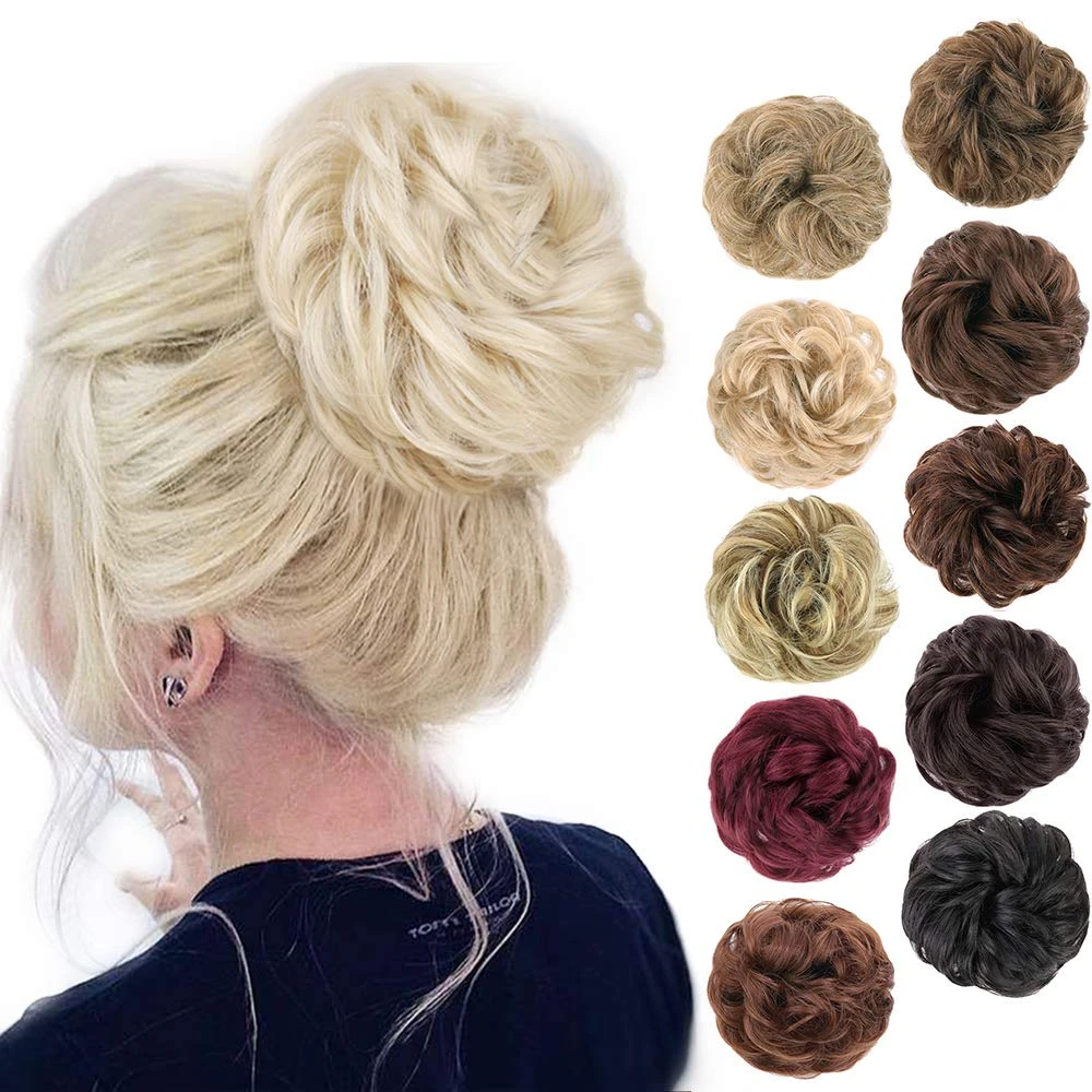 Tinashe Beauty Elastic Band With Hair Messy Bun Scrunchie Chignon With Elastic Band Messi Hairpieces Donut For Women Kids