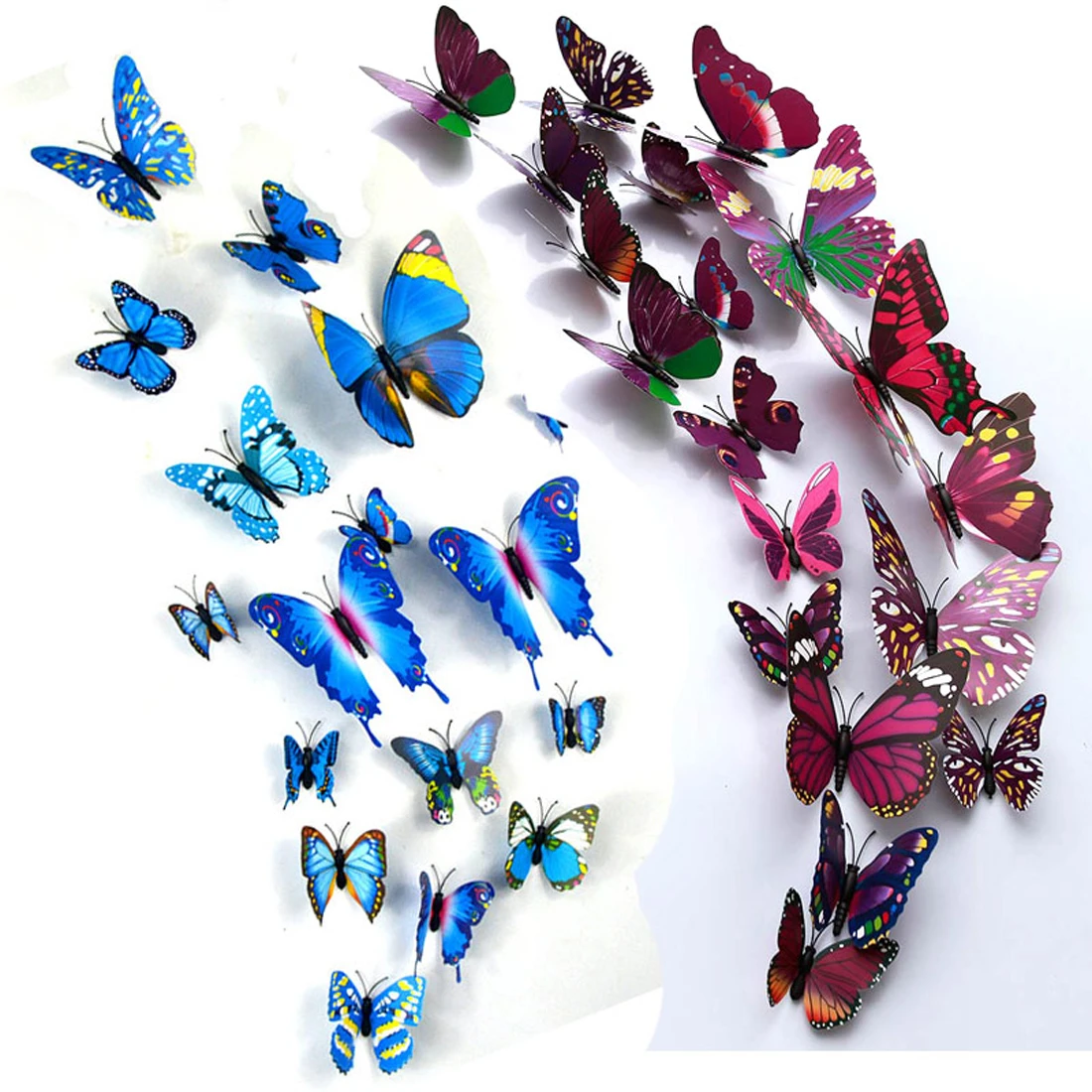 Colorful 3D Butterfly Wall Sticker On The Wall Home Decor Butterflies for decoration Magnet Fridge stickers Kids Bedroom Decor