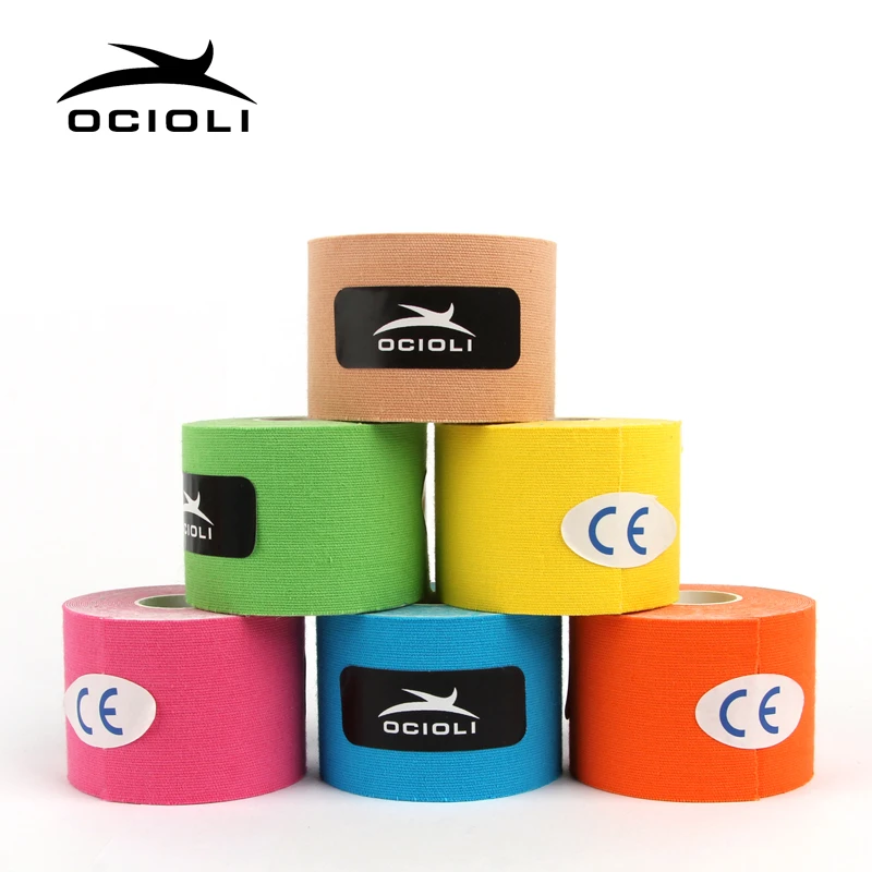 5 Pieces 5mx5cm Kinesiology Tape Sports Safety Tape Bandage Strain Injury Support Waterproof Elastic Physio Kinesiotape Patch