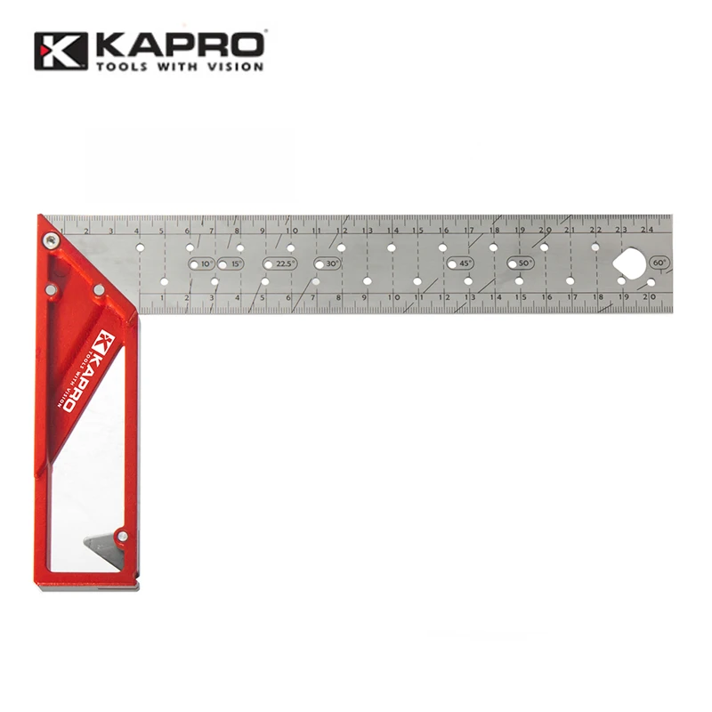 Kapro 25cm Multifunction Stainless Steel Metal Swanson Try Square Angle Marking Right Ruler For Joiner Carpenter Woodworking
