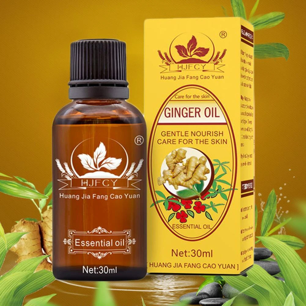 30ml Ginger Essential Oil Body Massage Oil Anti Aging Lymphatic Detoxification Body Pure Plant Essential Oil