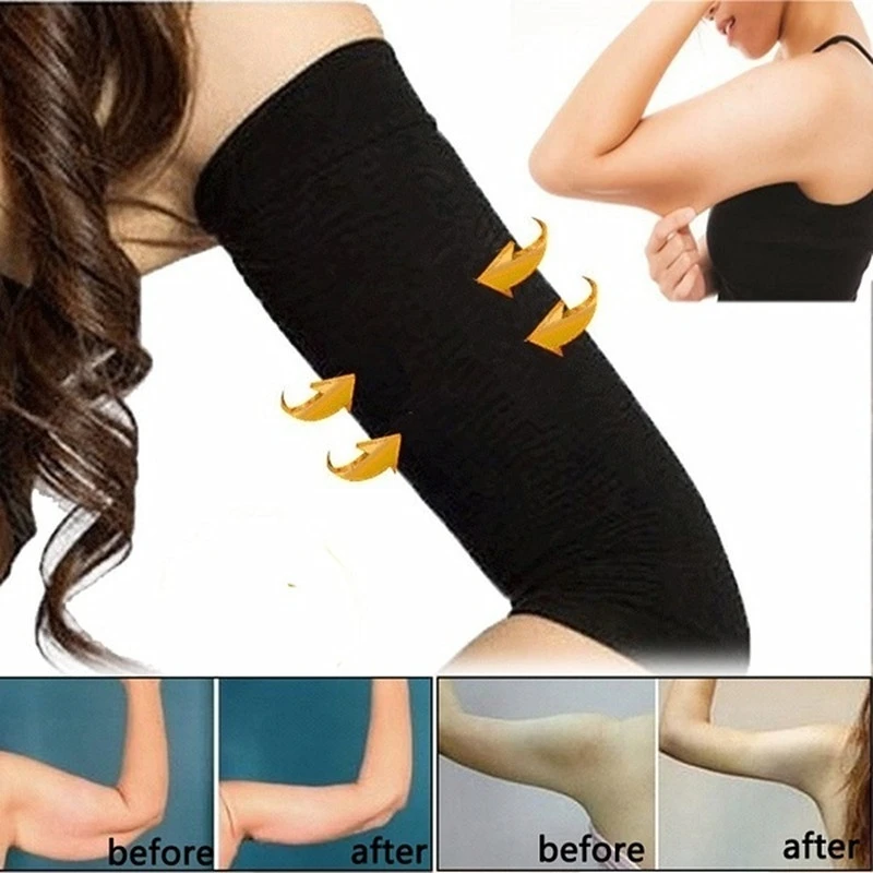 1Pair 420D Compression Slimming Arms Sleeves Workout Toning Burn Cellulite Shaper Fat Burning Sleeves For Women Weight Loss