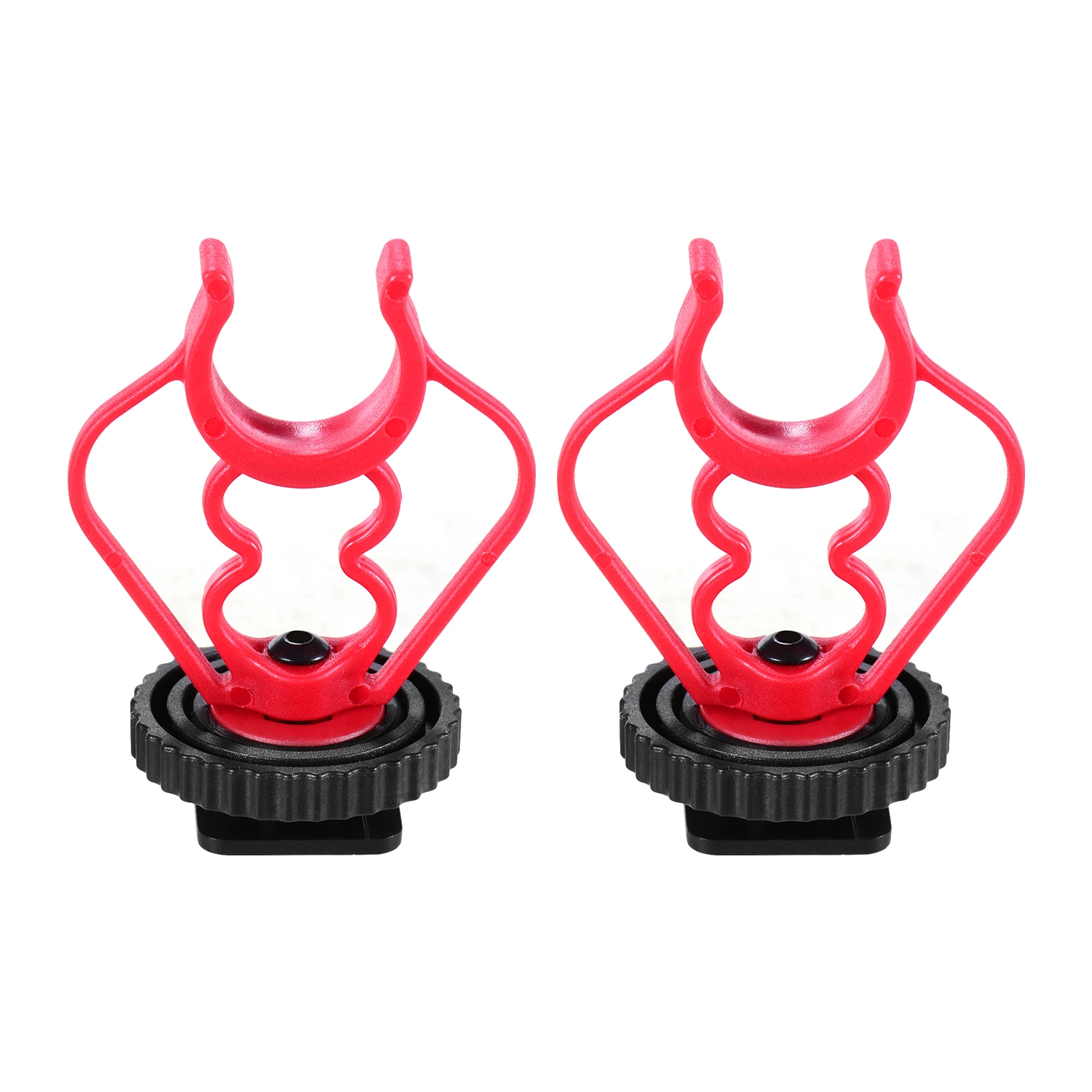 2PCS Universal MicShock Mount Cold Shoe Mount Adapter Plastic Microphone Bracket Mount Replacement for Shotgun Microphones