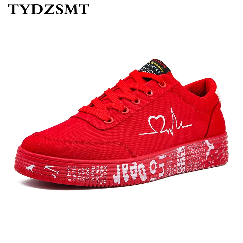 TYDZSMT 2021 Fashion Women Vulcanized Shoes Sneakers Ladies Lace-up Casual Shoes Breathable Canvas Lover Shoes Graffiti Flat