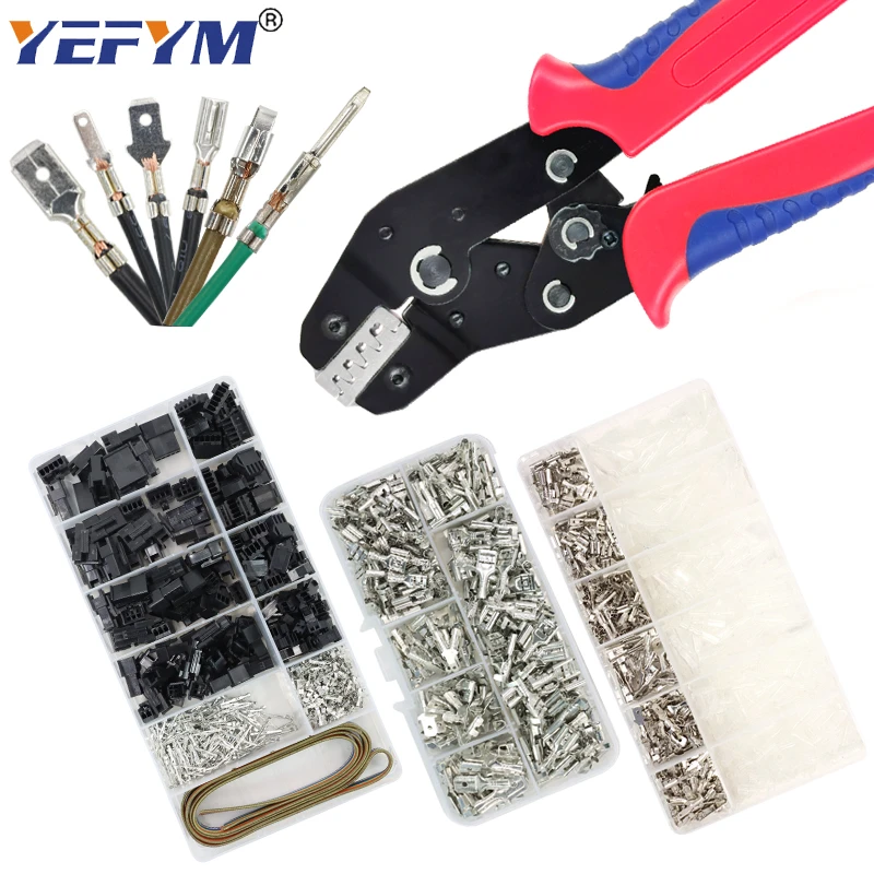 Crimp Terminals 2.8/4.8/6.3mm SM2.54 XH2.54 Insulated Male Female Wire Connector Electrical SN-48BS/48B/2549 Pliers Tools Kit