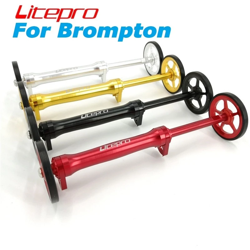 Litepro Easy Wheel & Extension Rod For Brompton Rear Cargo Rack Easywheel Telescopic Rod