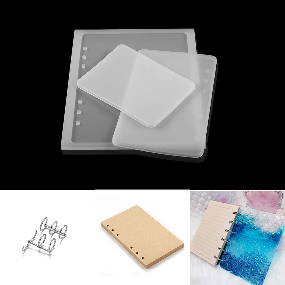 A5 A6 A7 Notebook Cover Silicone Mold Crystal Epoxy Resin Molds For DIY UV Resin Mould Handmade Crystal Book Accessories