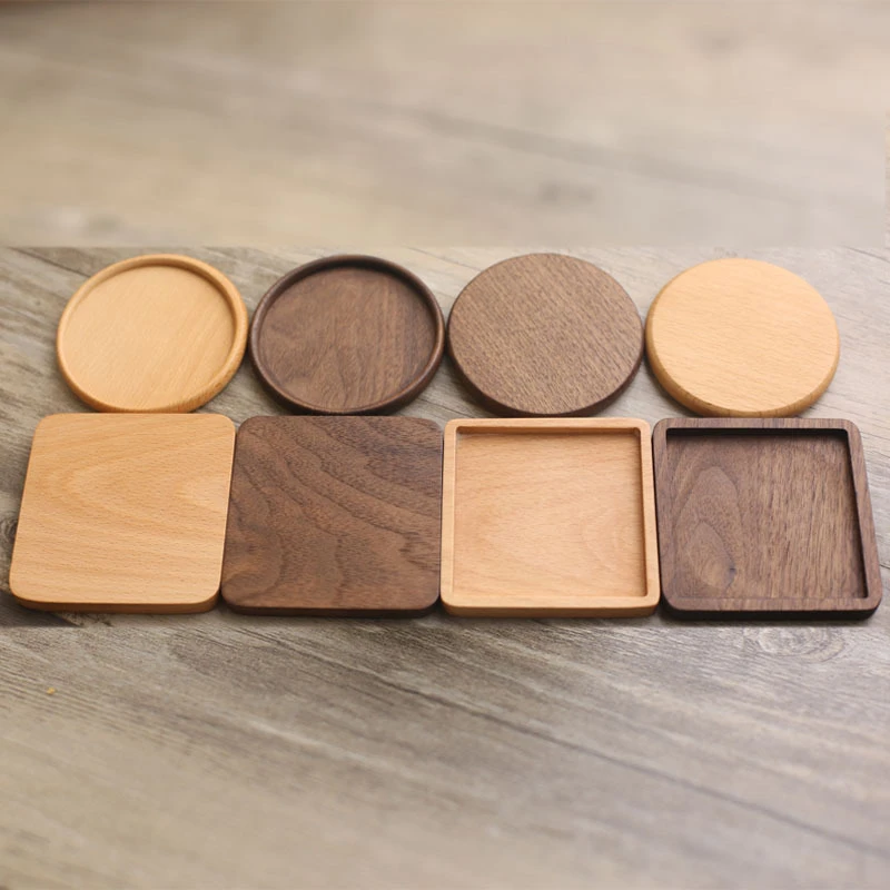Durable Wood Coasters Placemats Round Heat Resistant Drink Mat Table Tea Coffee Cup Pad Non-slip cup mat insulation pad Dropship