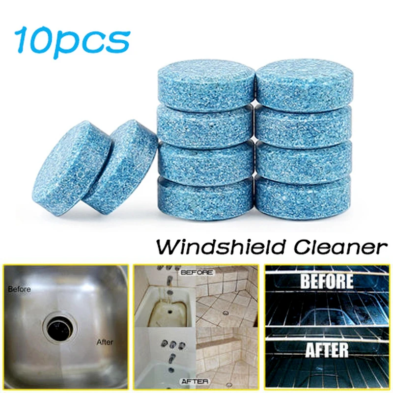10pcs Universal Car Windshield Cleaner Glass Cleaning Window Home Floor Solid Cleaner Effervescent Tablets