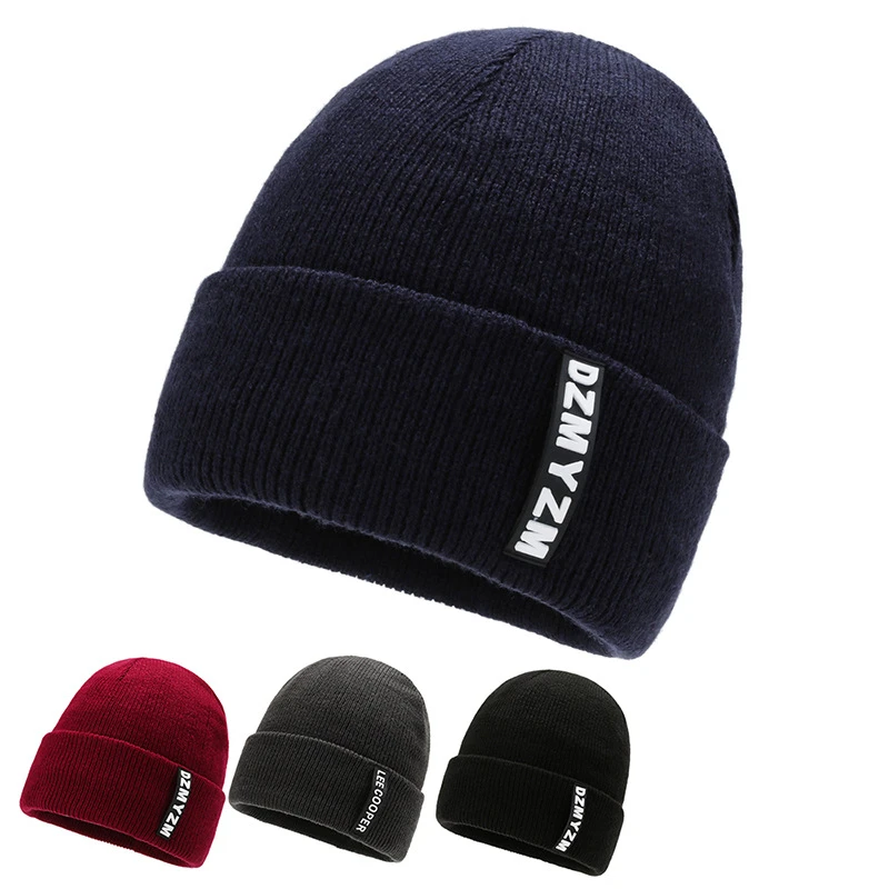 New Fashion Men's Autumn Winter Beanie Cap Hat Male Warm Thick Knitted Cap Hat For Men