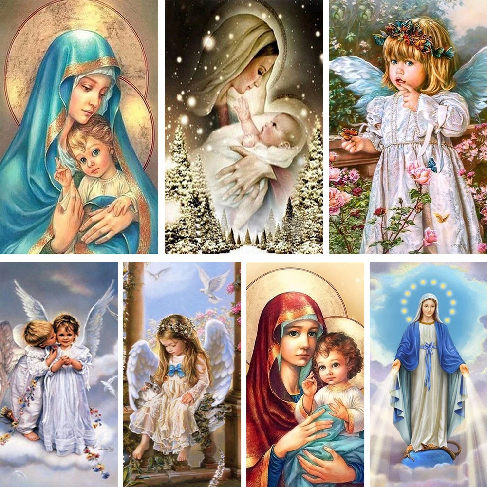 Cartoon Angel DIY Cross Stitch 11CT Embroidery Kits Craft Needlework Set Printed Canvas Cotton Thread Home Decoration On Sale