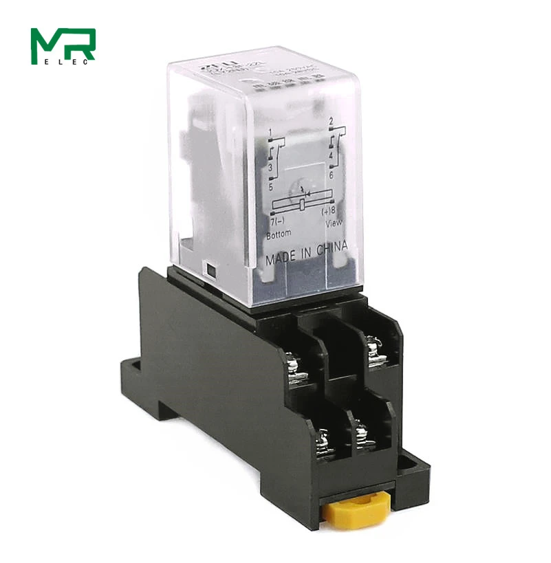 1Set High-quality 12V 24V DC 110V 220V AC Coil Power Relay LY2NJ DPDT 8 Pin HH62P JQX-13F With Socket Base