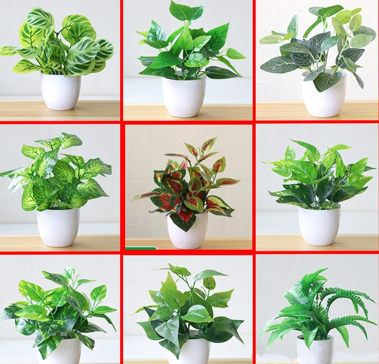 New Artificial Plants Bonsai Small Tree Pot Plants Fake Flowers Potted Ornaments For Home Decoration Hotel Garden Decor