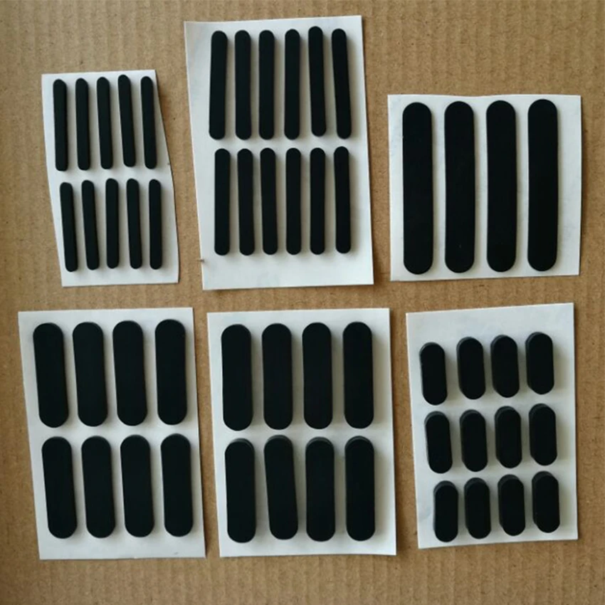 10Pc Anti-slip Self Adhesive Silicone Rubber Oval Mat Cabinet  Equipment Feet Pad Floor Protectors Width 3-10mm