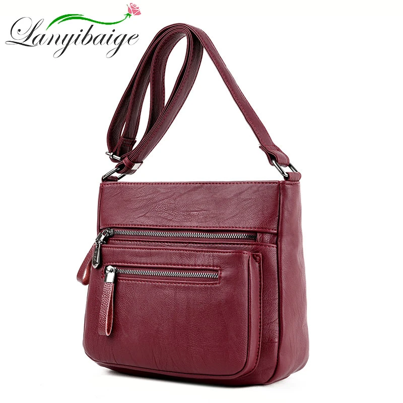 Women's Designer Luxury Handbag 2020 Fashion High quality Soft Leather bags Women Handbags Multi-pocket Shoulder Messenger Bag