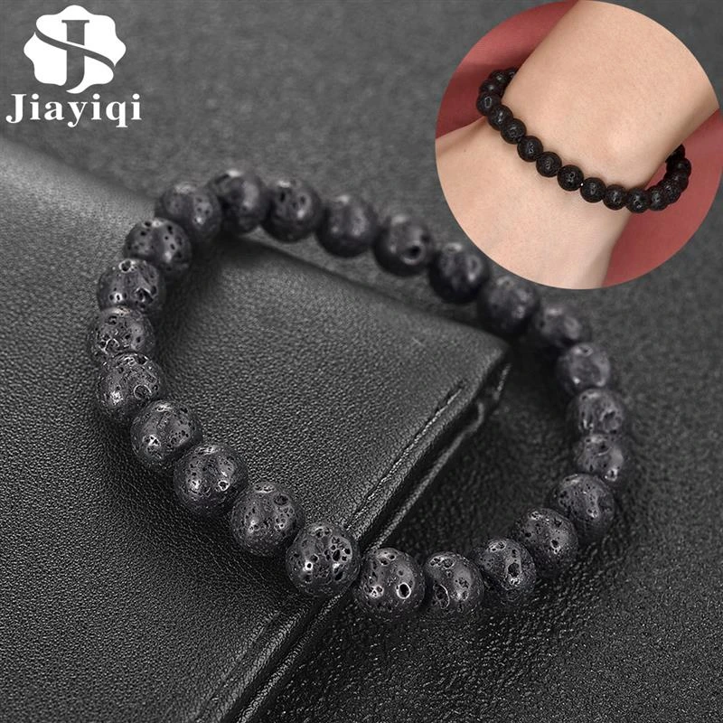 Natural Lava Stone Beaded Bracelet for Men Bead Tibetan Buddha Bangle chakra Diffuser Bracelets Fashion Jewelry Drop Shipping