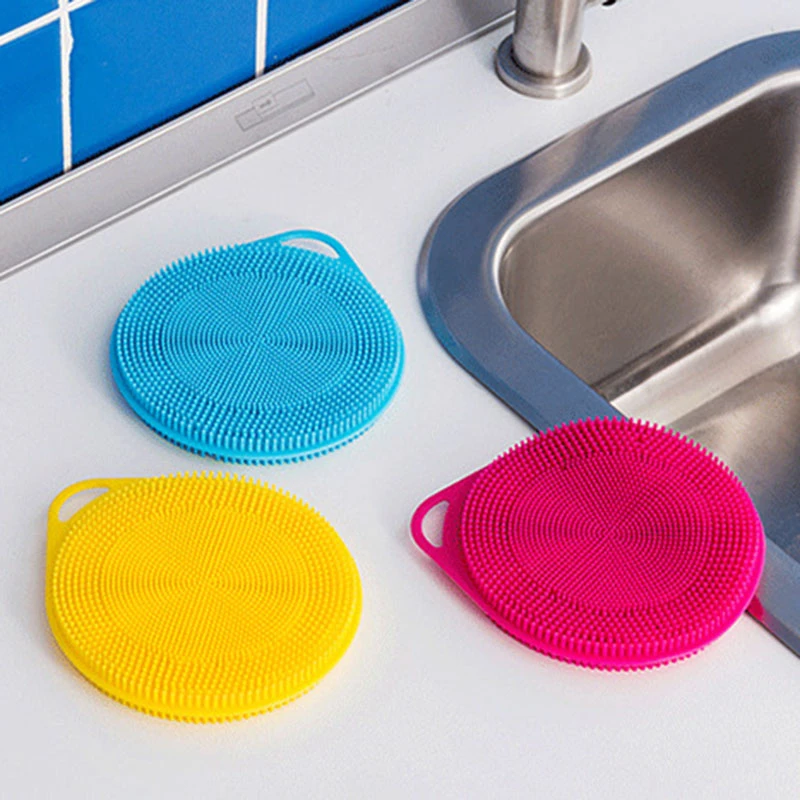 Silicone Wash Dish Brush Multipurpose Antibacterial Cleaning Kitchen Tool Scrubber TS1