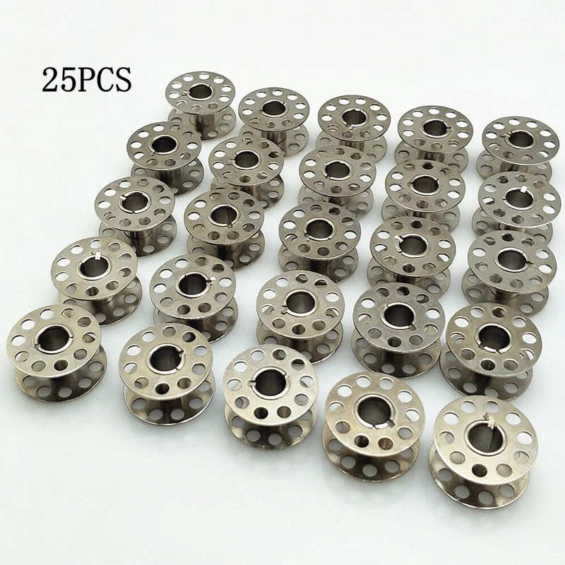 25PCS Stainless Steel Metal Bobbins Spool Sewing Craft Tools Sewing Machine Bobbins Spool for Brother Singer AA8269-1