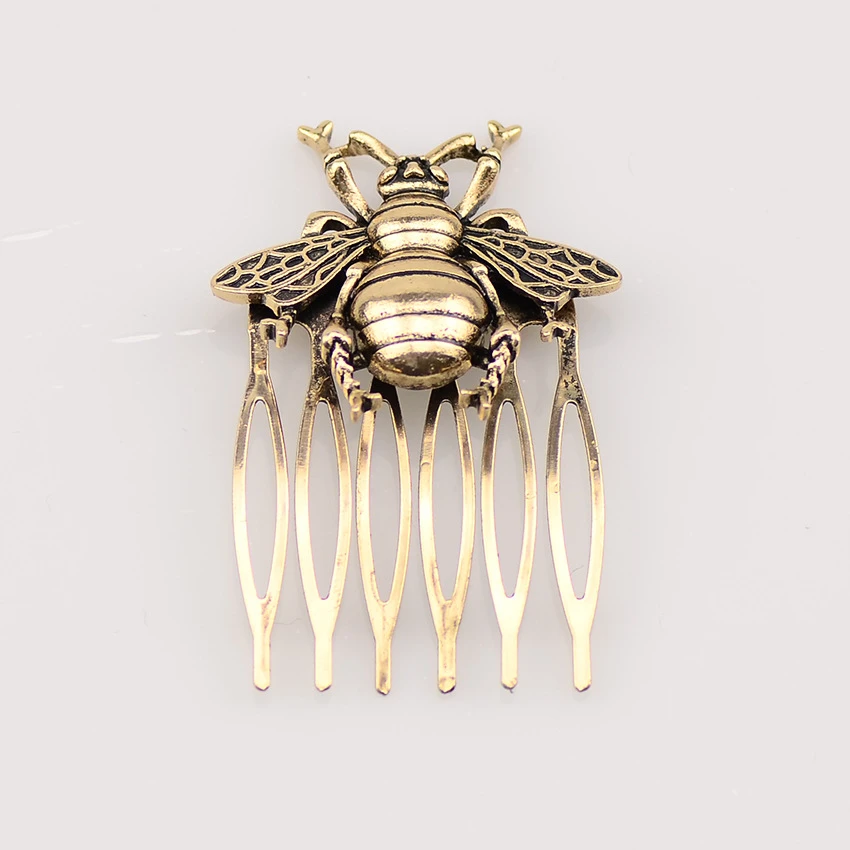 Hot Retro Alloy Comb Bee Hair Comb Ancient Style Hair Clip Hairpin Barrettes Women Hair Accessories Ponytail Holder