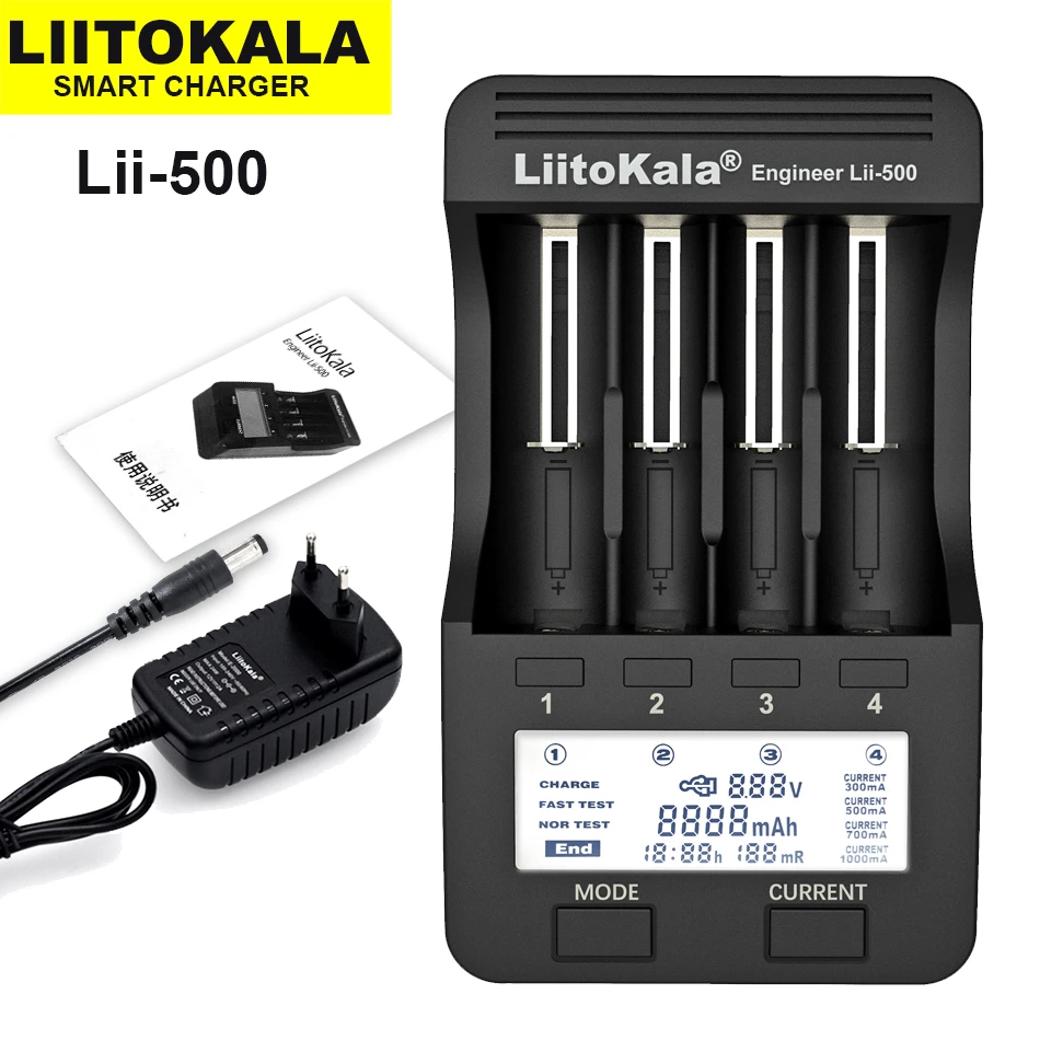 Liitokala Lii-500 Lii-402 Lii-202 Lii-100 Lii-400 Multifunction 18650 26650 21700 17355 18350 14500 AA AAA  Battery Charger