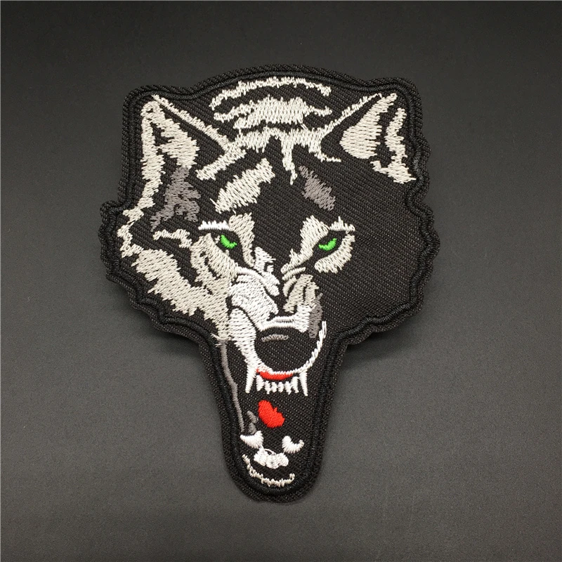 Wolf Embroidery Patch Iron on Stripes for Clothing Appliques Diy Decorative Sewing Badge Stickers on Clothes Jacket  T-shirt
