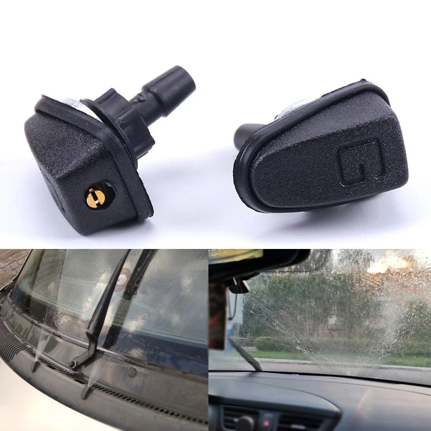 1 PC Universal Car Windshield Washer Wiper Water Spray Nozzle Black Plastic Fan Shaped Adjustable Nozzle Car Supplies