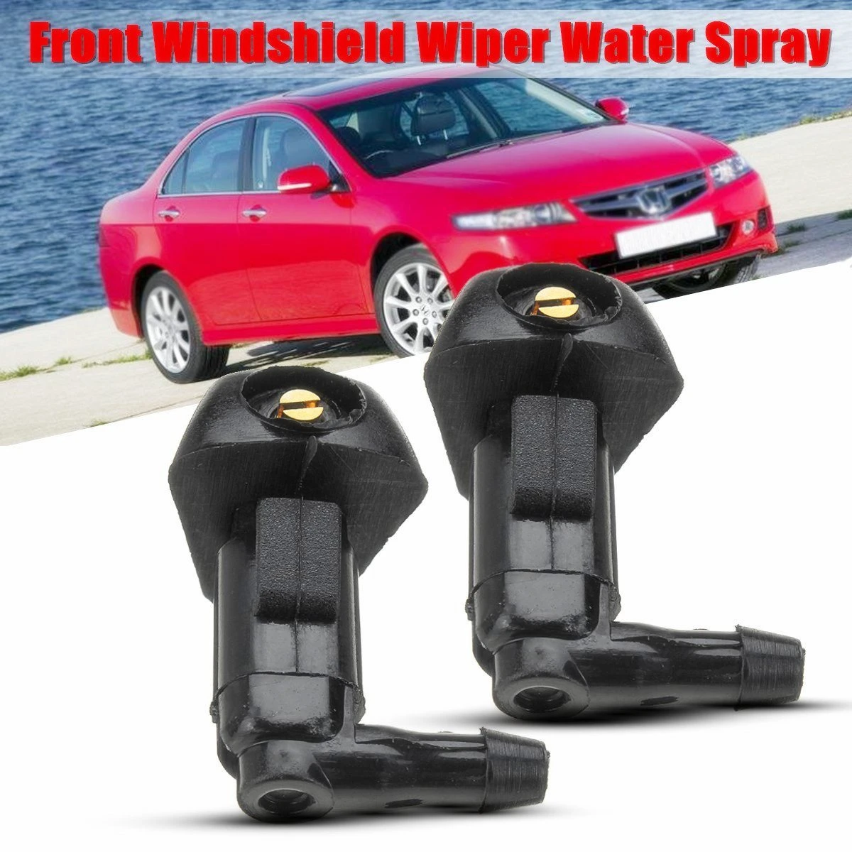 2Pcs Car Windshield Wiper Water Spray Jet Washer Nozzle For Honda /Accord 2003 2004 2005 2006 2007