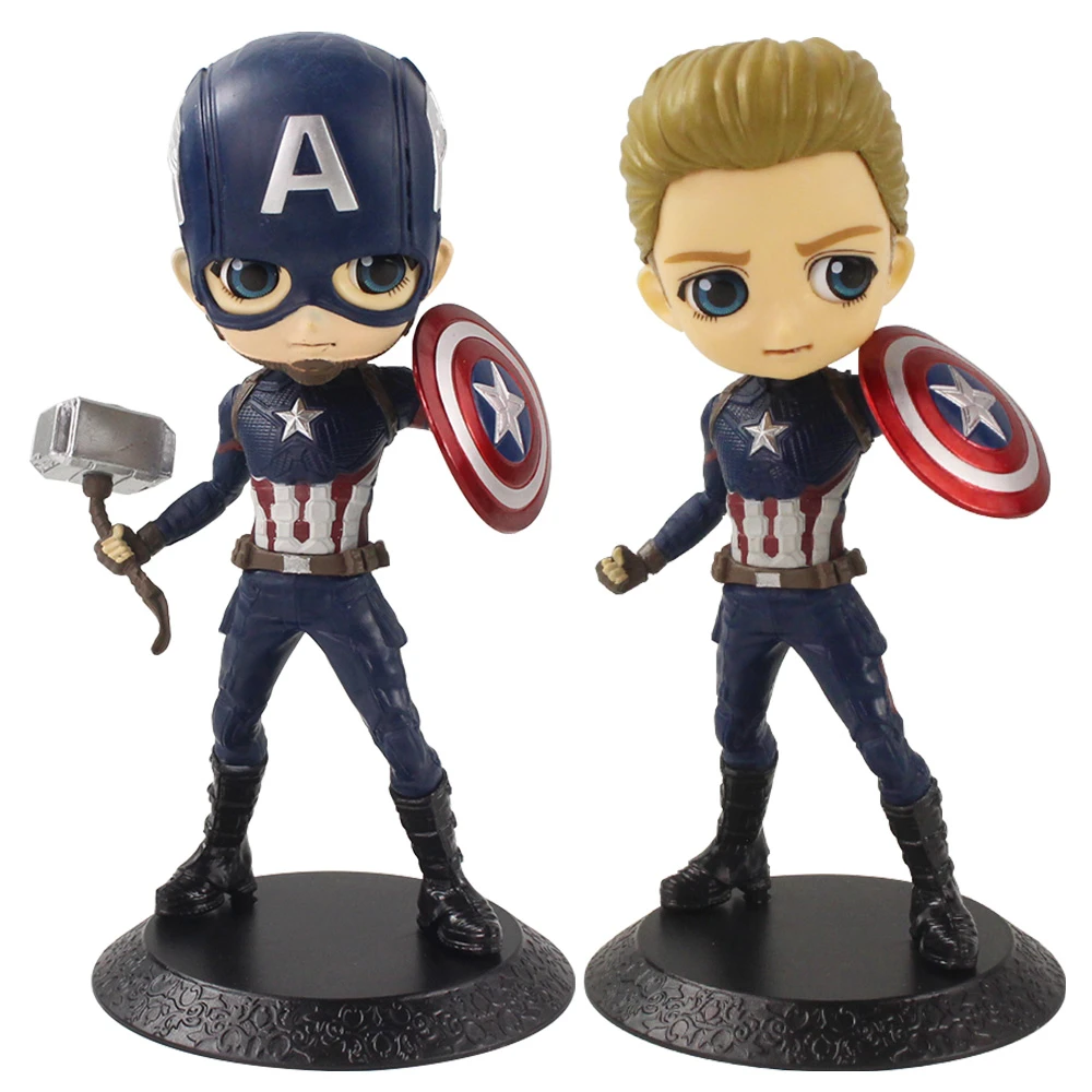 16cm Avengers Q Posket Super Hero Captain America PVC Action Figure Toys Model Doll