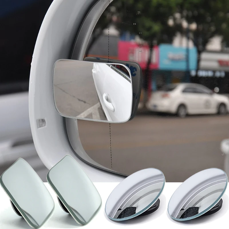 Car Outside Mirror Blind Spot Auxiliary mirror Rear View Convex Wide Angle Parking Reversing Rearview Rimless Mirrors