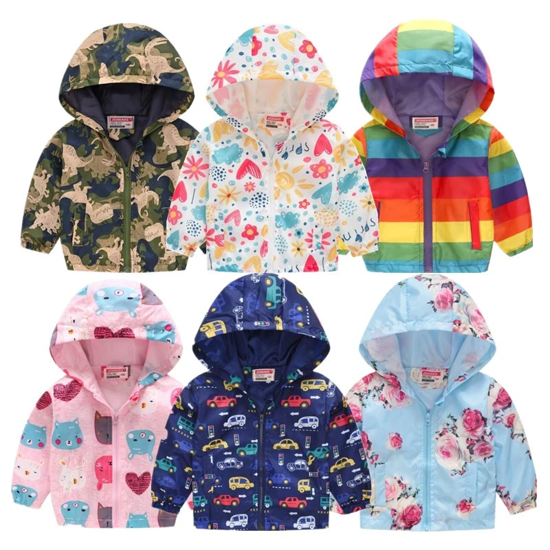 2021 Cheap Spring Autumn Jackets Hooded Boys Girls Clothing Kids Coats For Baby Tops Fall Infant Girl Clothes Windbreak Coat