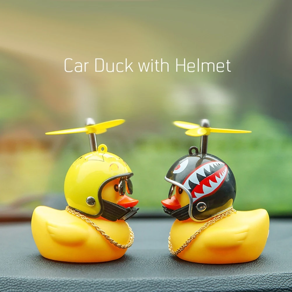 Car Goods Gift Broken Wind Helmet Small Yellow Duck Car Decoration Accessories Wind-breaking Wave-breaking Duck Cycling Decor