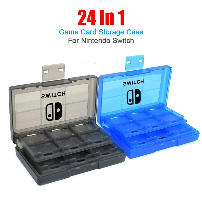 With Logo 24 In 1 Game Cards Case For Nintendo Switch Portable Storage Box For NS Switch Lite Protective Cover Hard Shell