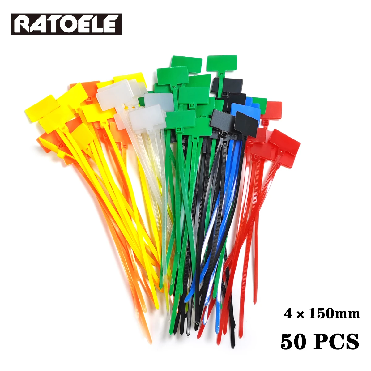 Easy mark 4*150mm Nylon Cable Ties tag labels Plastic loop Ties markers Cable Tag self-locking Zip Ties