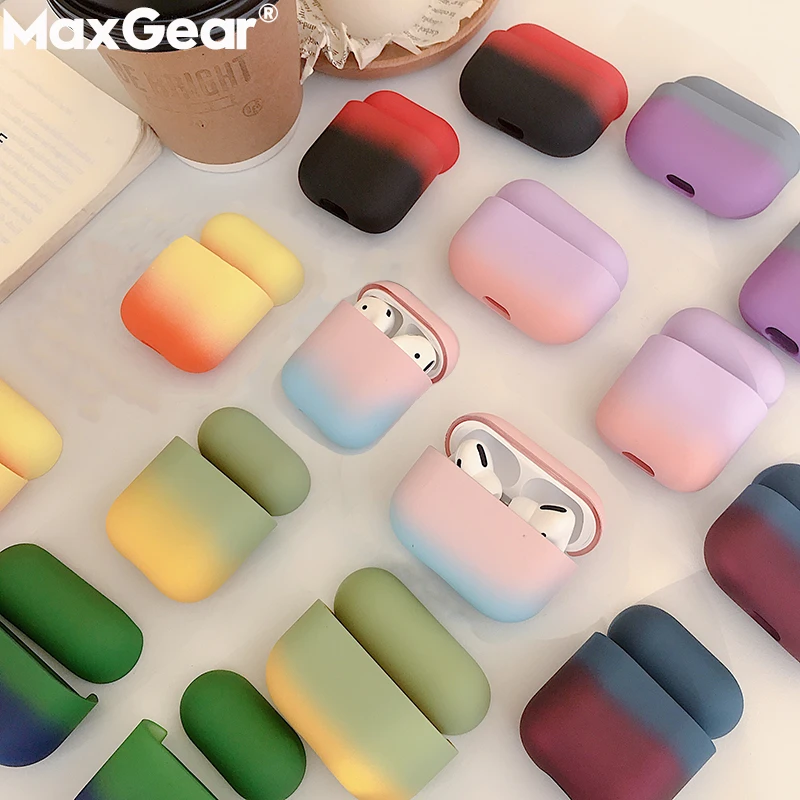 Gradient Cute Earphone Cases For Apple AirPods Pro 3 Candy Colorful Cover Air Pods 2 1 3 Protection Luxury Hard PC Fashion Boite
