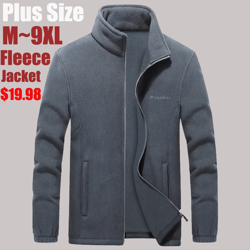 Plus size 7XL 8XL 9XL Mens Softshell Fleece Jackets Male Warm Sweatshirt Thermal Coats windbreaker sportswear Brand Clothing