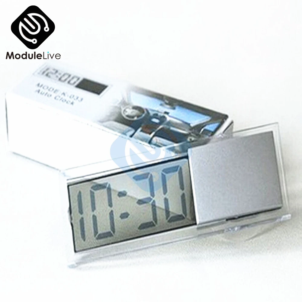 Electronic Clock Home Decor Liquid Crystal Display Desk Table Clocks LCD Car Timer Digital Grey Clock With Suction Cup For Car