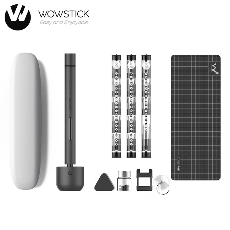 Original Wowstick 1F+ 64 In 1 Electric Screwdriver Cordless Lithium Rechargeable LED Power Screwdriver Repair Tool Kits