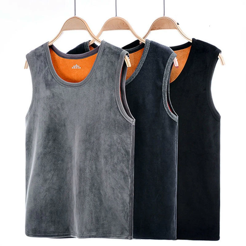 Warm Vest For Man Keep Warm Underwear Men Vest Men's Winter Thermo Shaping Large Size Male Vest Comfortable With Velvet #htyus