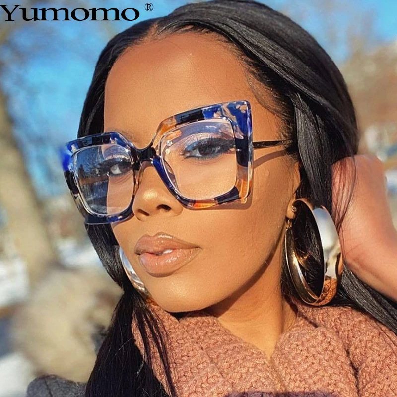 Vintage Transparent Square Glasses Women Men Clear Glasses Optical Eyeglasses Frame Lens Spectacle Frame Unisex Anti Blue Light