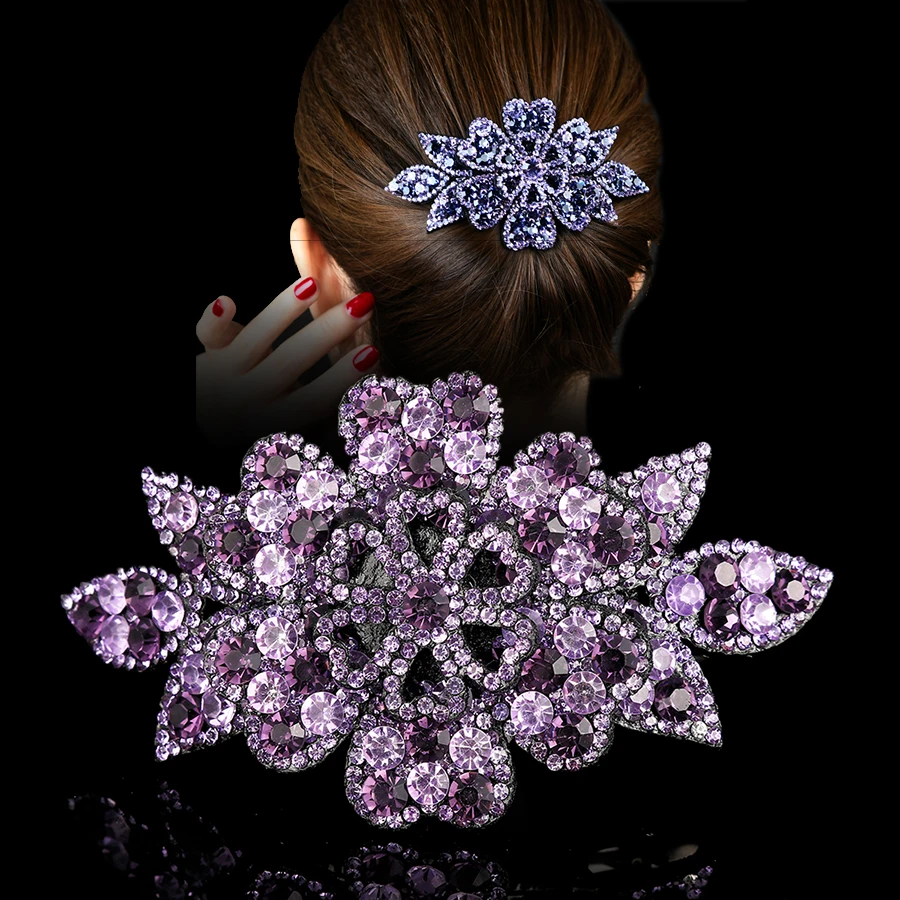 New Hairgrips Fashion Rhinestone Hair Clip Tiara Women Vintage Hairpin Barrette Headdress Crystal Hairpin Hair Accessories