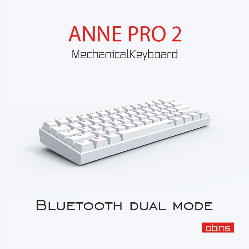 Anne Pro 2 RGB Mechanical Gaming Keyboard 60% 61 Keys Wireless Bluetooth 5.0 Gateron Blue Switch Portable Detachab Mini Keyboard