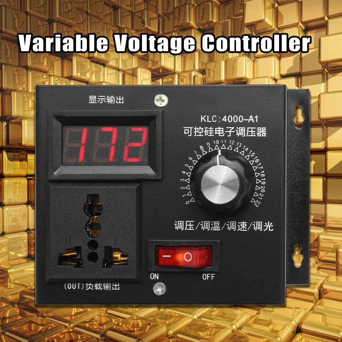 220V 4000W Variable Voltage Controller For Fan Speed Motor Control Dimmer Speed Temperature Voltage Adjustment