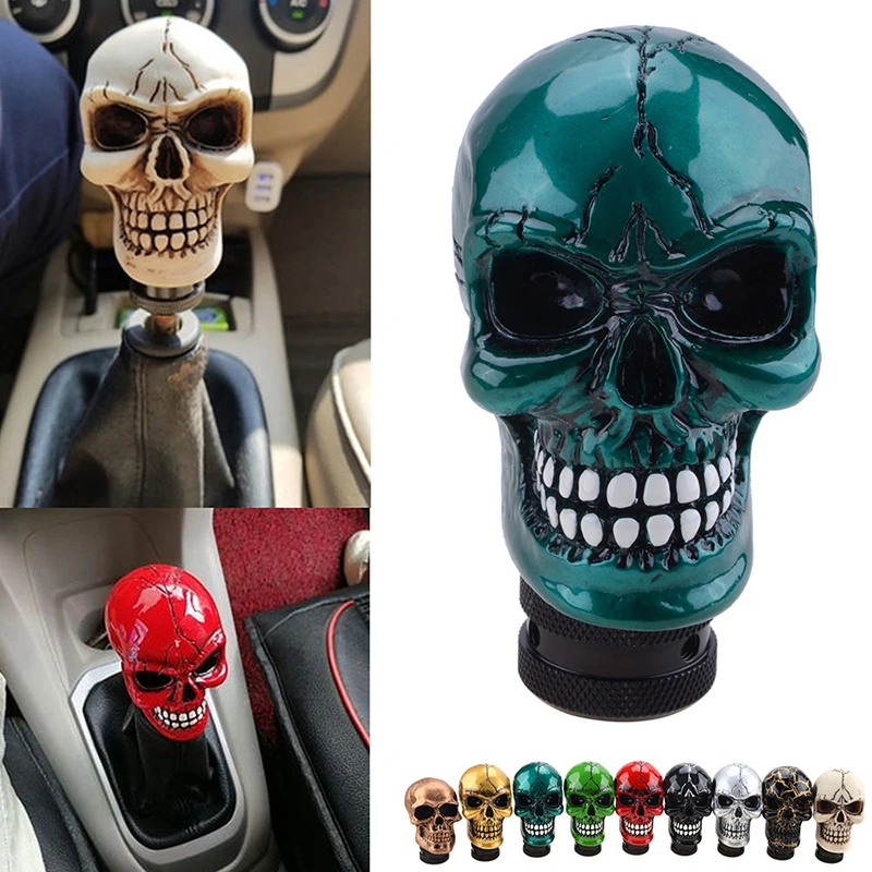 Universal Manual Gear Shift Knob Shifter Lever Knob Alien Skull Head Buck Teeth Pomo Marchas Car Accessories
