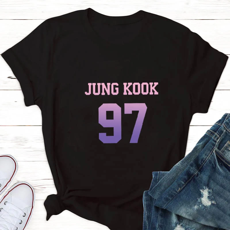 Tops for women v(taehyung) jungkook fan T shirt women suga Kpop bantang Harajuku tshirt woman tshirts aesthetic clothes