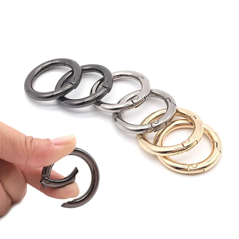 20Pcs Keyring 18-42MM Openable Metal Spring Gate O Ring Leather Bag Belt Strap Buckle Dog Chain Snap Clasp Clip Trigger Luggage