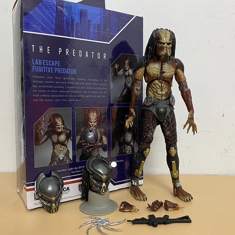 NECA The Predator Lab Escape Fugitive Predator Action Figure With Light-Up LED Mask Ultimate Action Figure Toys Promotion Price