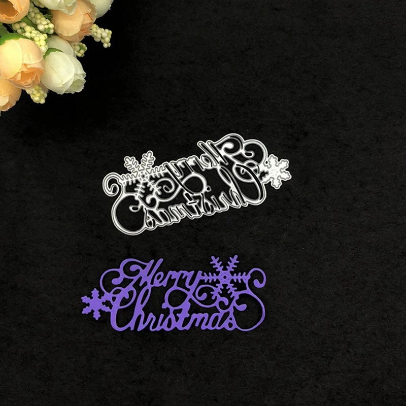 10*4.2cm MERRY Christmas Dies Cut Word Metal Cutting Dies New Christmas Stamps And Dies For Card Making Craft Dies Scrapbooking