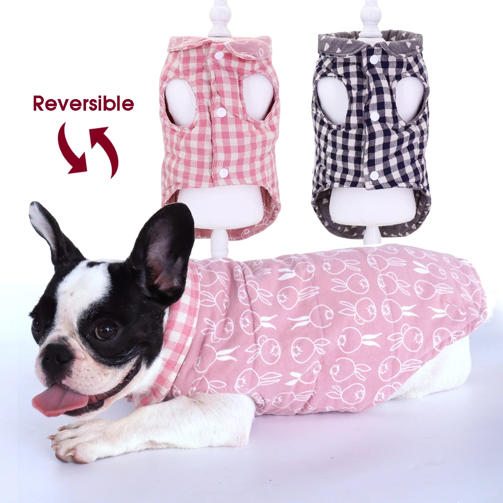 Dog Clothes for Small Dogs Winter Warm Plaid Pet Jackets Puppy Coat French Bulldog Clothes Dog Cloting Outfit for Chihuahua